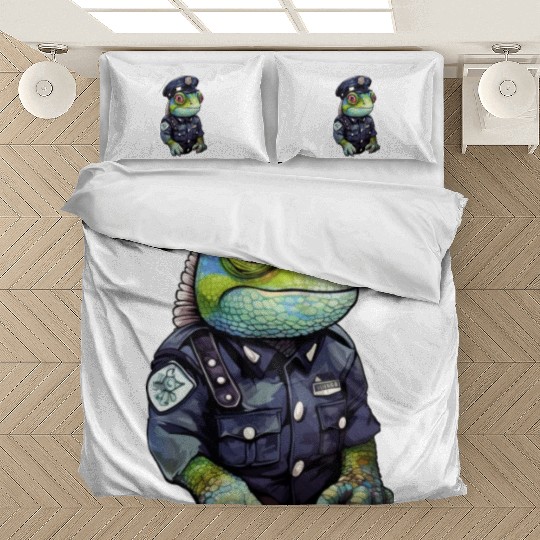 Chameleon policewoman Bedding Sets