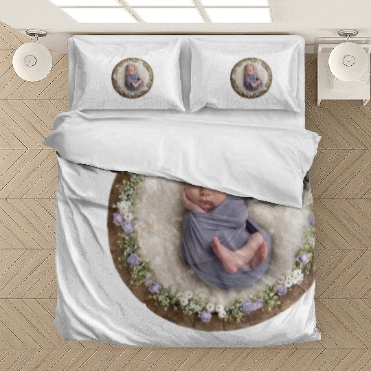 Lavender newborn girl pictures Bedding Sets