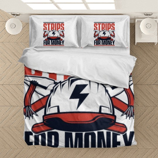 Strips For Money Wiremen Powerline Technician Bedding Sets