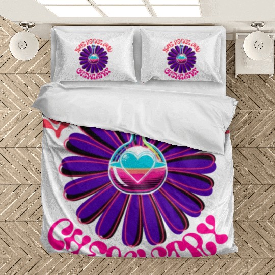Love Peace and Chemistry Retro Flower Power Bedding Sets