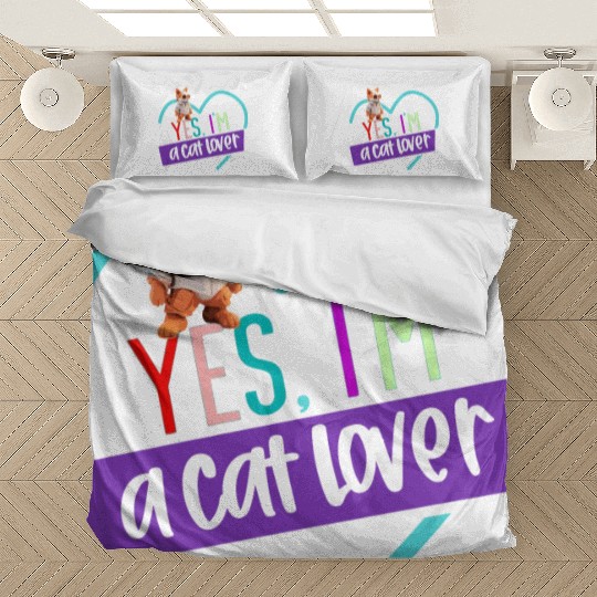 YES, I'M A CAT LOVER, cat, space cat, Pet lovers Bedding Sets