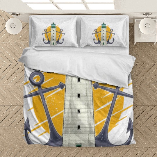 Full moon ship anchor gift lighthouse Bedding Sets