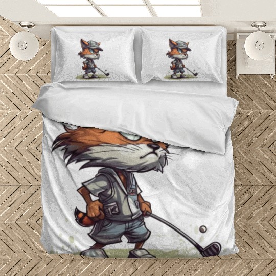 Cat Playing Golf Golfer Golfing Cat Lover Bedding Sets