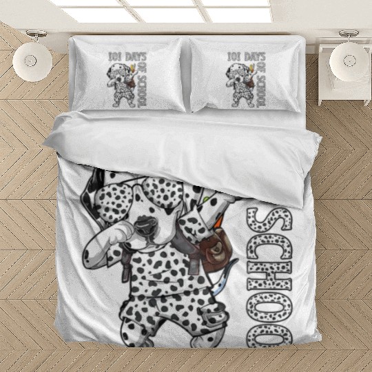Dabbing 101 Days School Dalmatian Student Teacher Bedding Sets