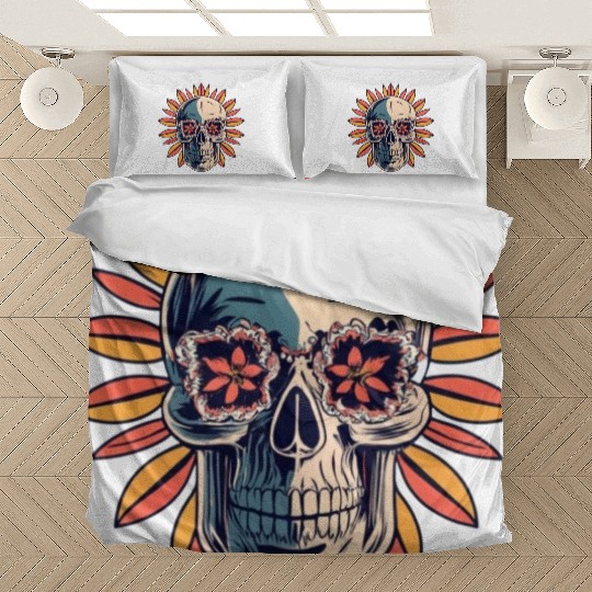 Vintage Aboriginal Skull Bedding Sets