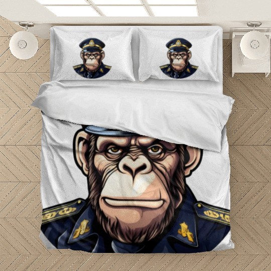 Chimpanzee policeman Bedding Sets