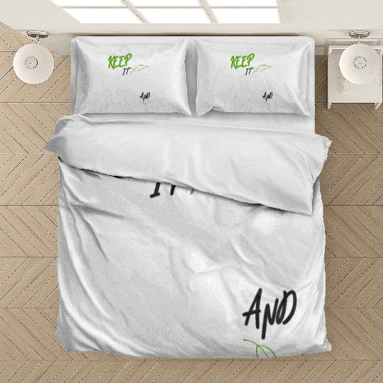 KEEP IT SIMPLE AND UNIQUE-WHITE GREEN LETTERING Bedding Sets