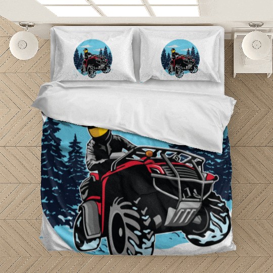 ATV/Quad "Winter Riding" style logo. By "Hey Day" Bedding Sets