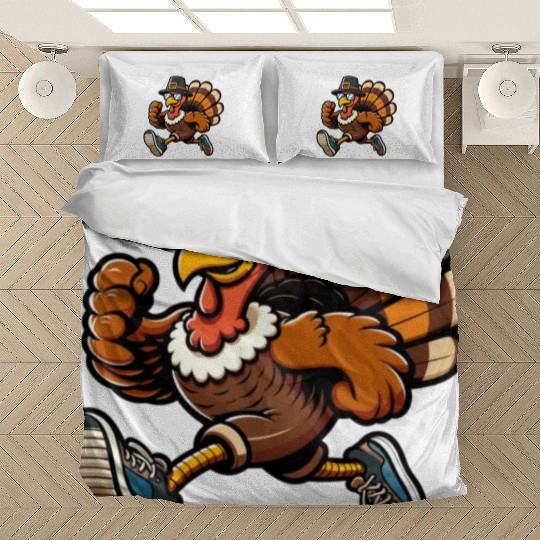 Running Turkey- Turkey Trot Running Thanksgiving Bedding Sets