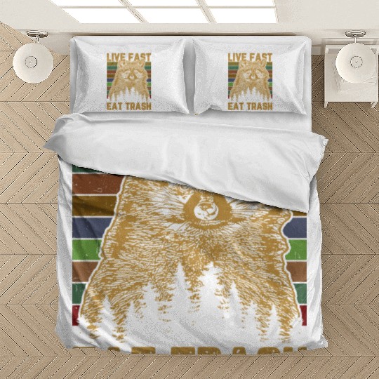 Eat Trash Raccoon Street Panda Trash Cat Bedding Sets