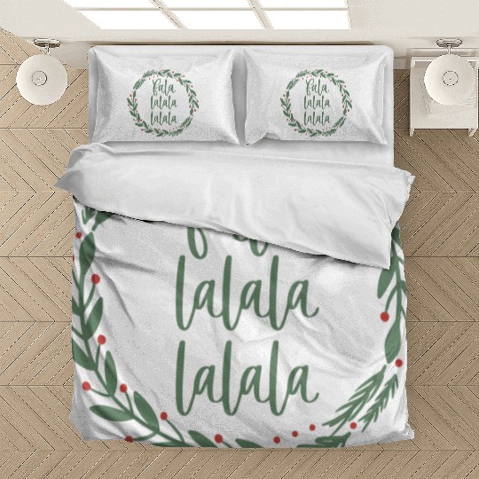 Fa La La Sage Green Christmas Wreath Fun Bedding Sets