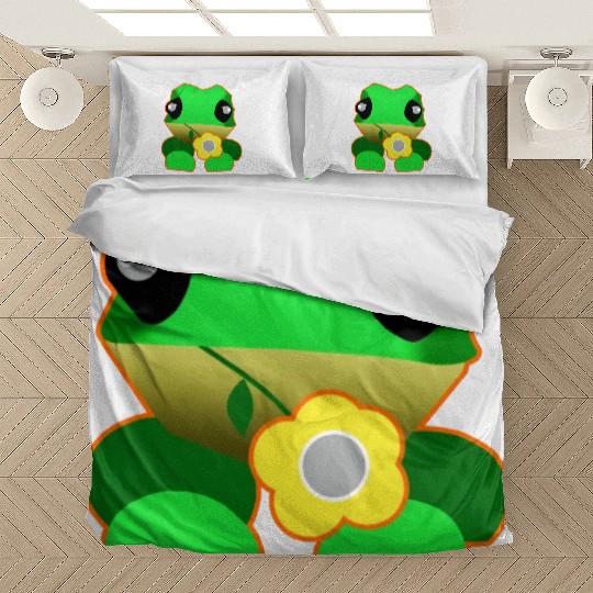 Cute frog with flower Bedding Sets