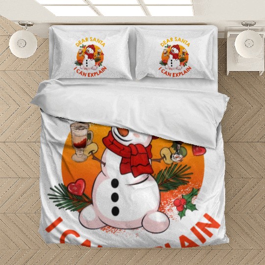 Schneemann Dear Santa I can Explain Funny Bedding Sets