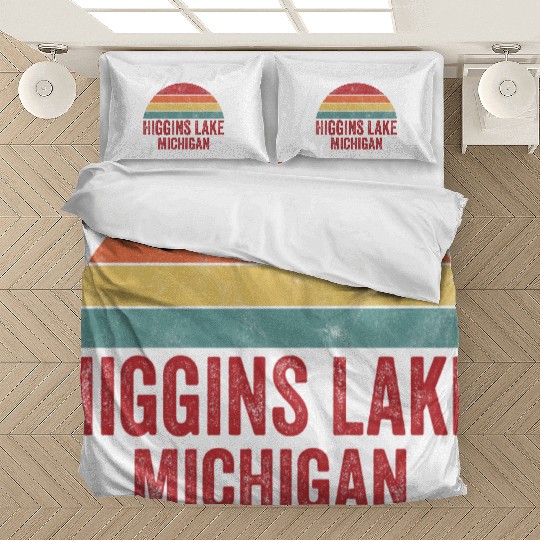 Vintage Higgins Lake Michigan Bedding Sets