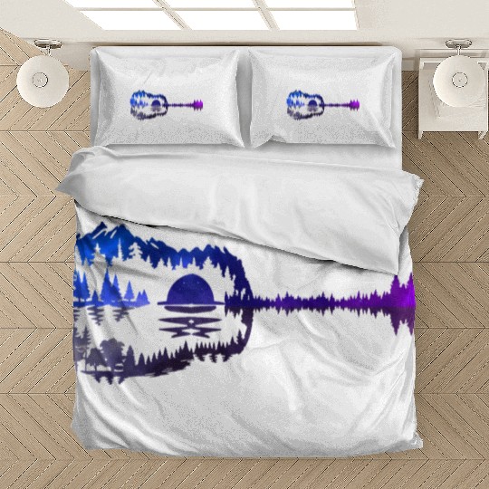 Guitar Lake Shadow Love Guitar Musician Bedding Sets