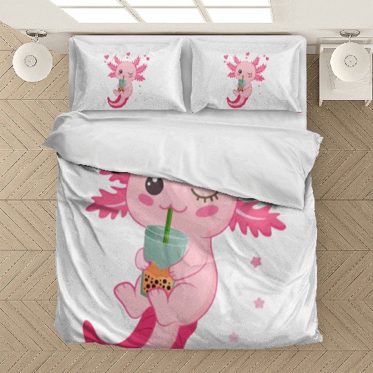 Boba Tea Bubble Tea Milk Tea Axolotl Bedding Sets