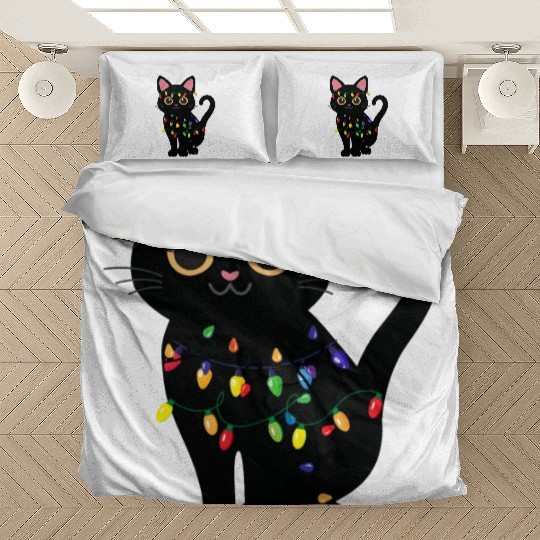 Christmas Cat Black Bedding Sets