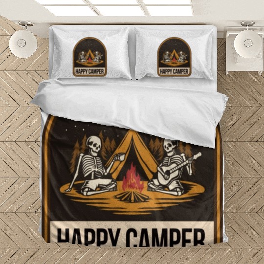 Happy Camper Skeleton Campfire Tent Bedding Sets
