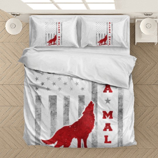 Patriotic American Wolf US Flag Bedding Sets