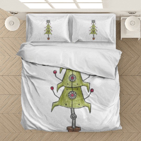 Sci-Fi Alien Robot Christmas Tree Bedding Sets