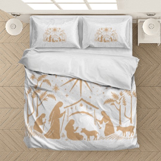 Nativity Scene with Mary Joseph Baby Jesus Bedding Sets
