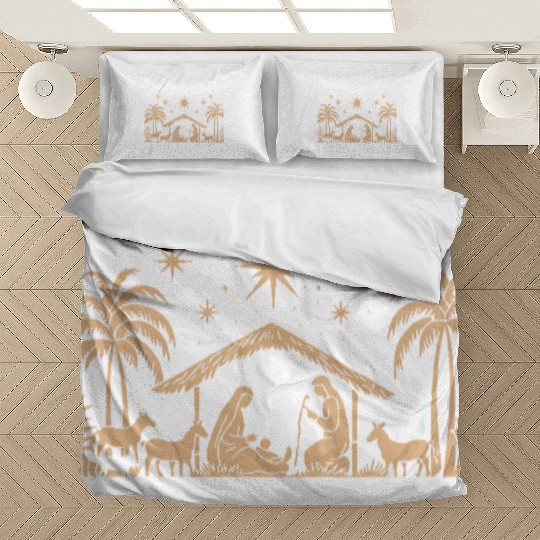 Nativity Scene with Mary Joseph Baby Jesus Bedding Sets