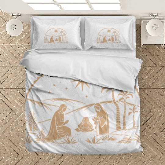 Nativity Scene with Mary Joseph Baby Jesus Bedding Sets