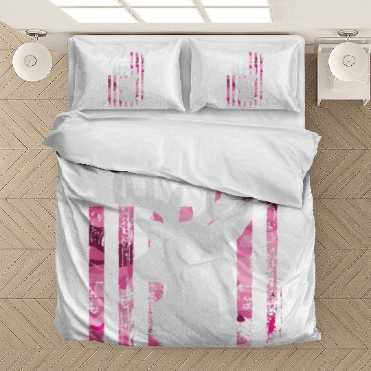 Deer Hunting Camo Pink Camouflage American Flag Bedding Sets