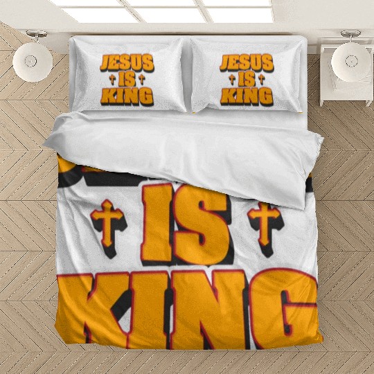 Jesus Is King Love Jesus Christian Christmas Bedding Sets
