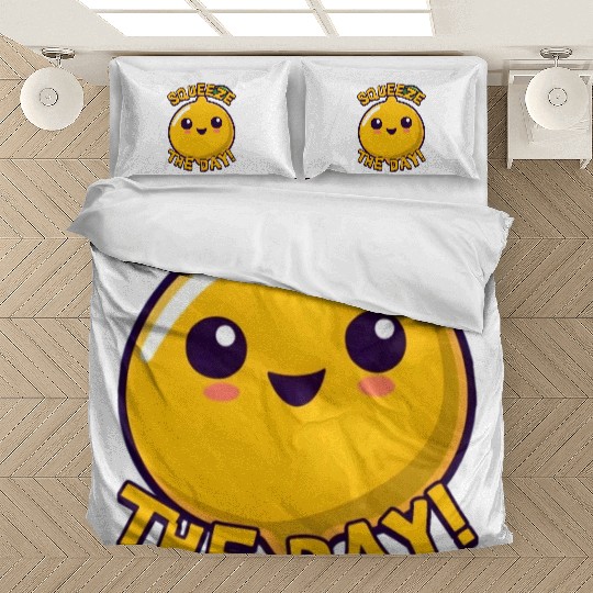 Squeeze The Day! Cute Lemon Cartoon! Bedding Sets