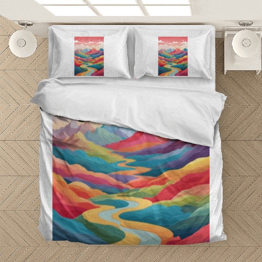 A long winding path through the mountains Bedding Sets