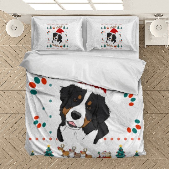 Merry Woofmas Bernese Mountain Dog Bedding Sets
