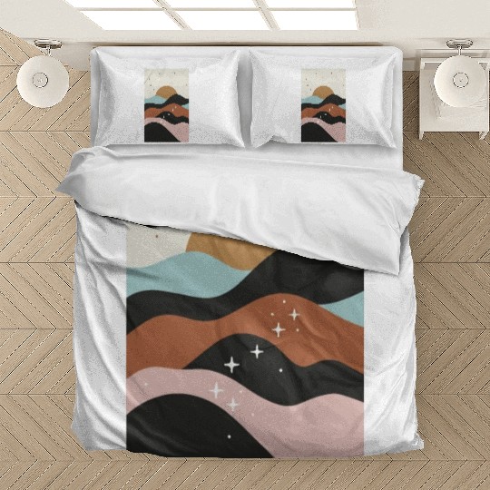 Boho Mountains Moon and Stars Bedding Sets