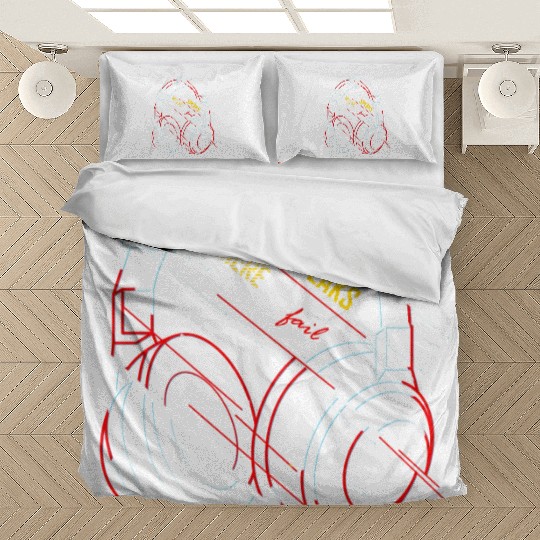 Neon Headphones with Music Slogan Bedding Sets