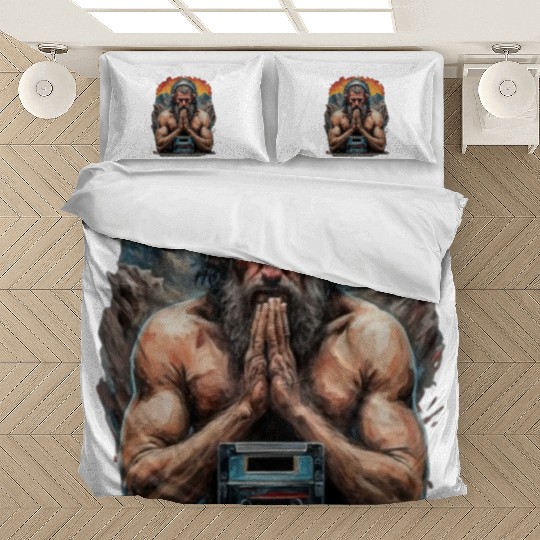 Groovy Stone Age: The Caveman in Beats Ritual Bedding Sets
