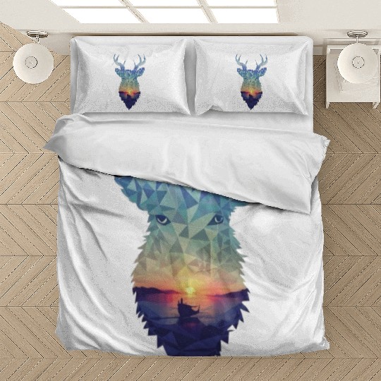 Polygon Wilderness: Majestic Deer Bedding Sets