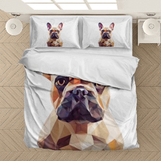 French bulldog, polygon dog,polygon art Bedding Sets