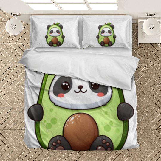 Panda in avocado costume Bedding Sets