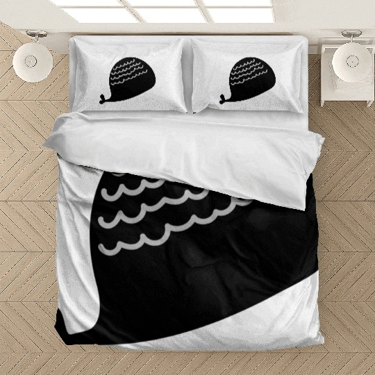 Lonely Black Whale In The Ocean Bedding Sets
