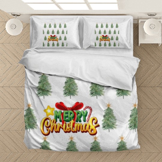 Green Christmas Tree Pattern Bedding Sets