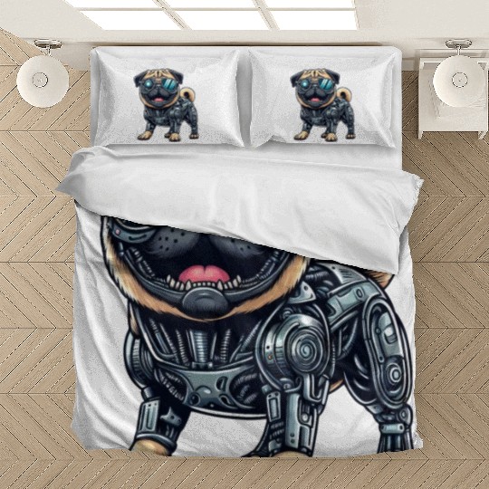 Pug Cyborg - Bionic Robot Dog Bedding Sets