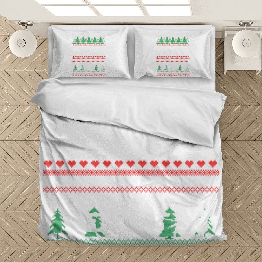 Dachshund Lover Funny Holiday Ugly Christmas Theme Bedding Sets