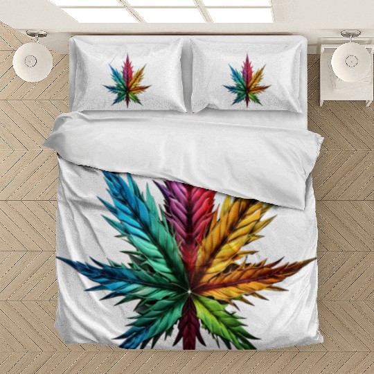 Spectrum Splendor: The Vivid Leaf Bedding Sets