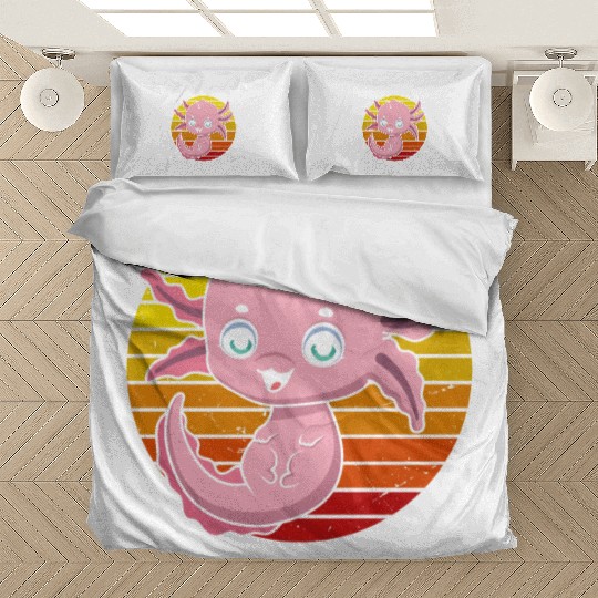 I Love My Axolotl in Retro Bedding Sets