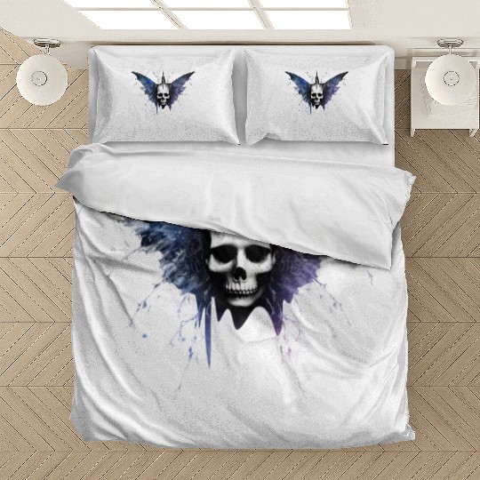 Gothic Skull Fairy Butterfly Celestial Space Galax Bedding Sets