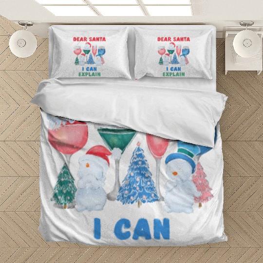 Schneemann Dear Santa I can Explain Funny Bedding Sets