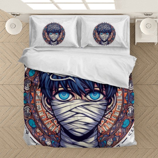 Anime face with Arabic letters Bedding Sets
