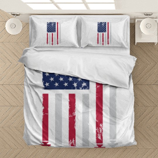 US Flag Airplane Patriotic American Pilot Bedding Sets