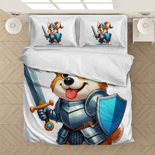 Corgi in knight armor Bedding Sets