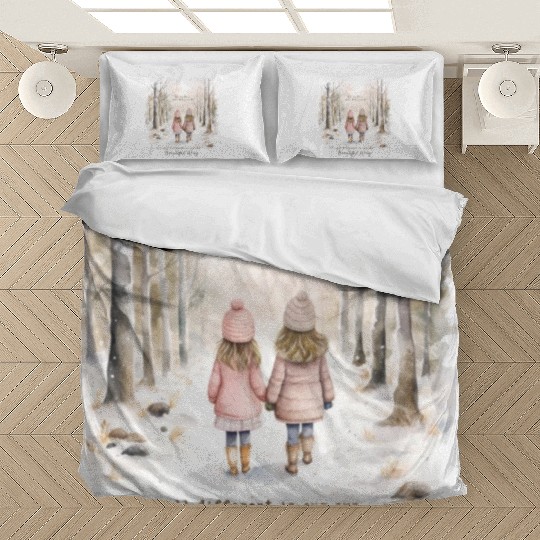 Cute Kids In Winter Wonderland Bedding Sets